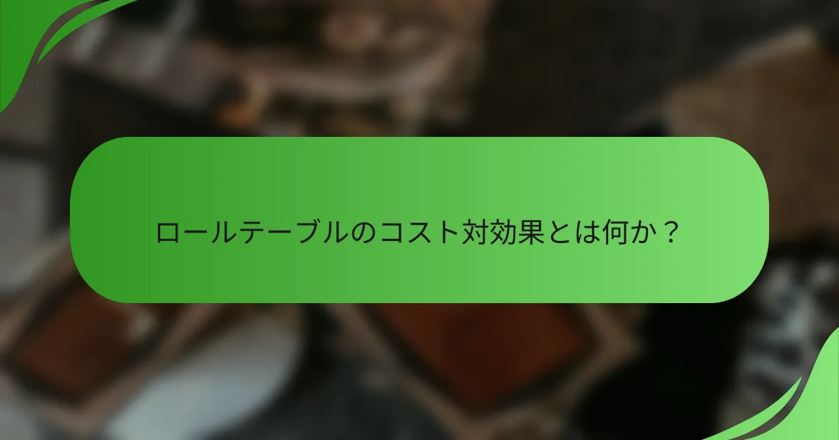 ロールテーブルのコスト対効果とは何か?