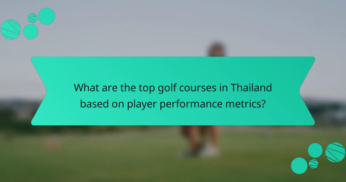 What are the top golf courses in Thailand based on player performance metrics?