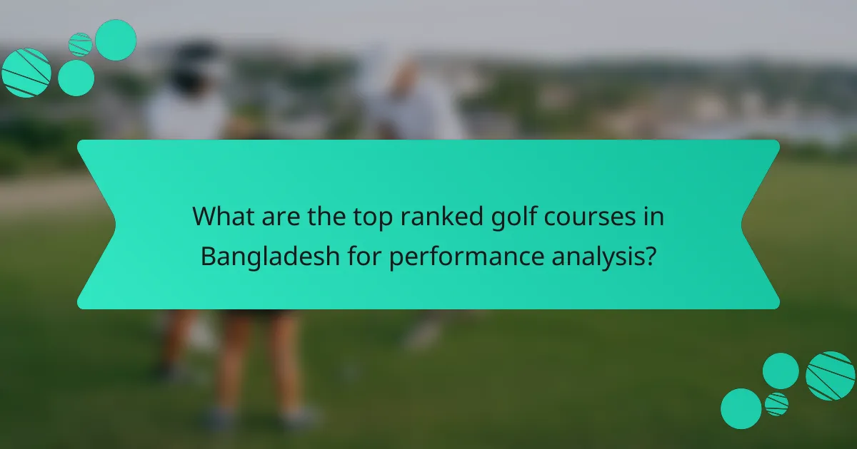 What are the top ranked golf courses in Bangladesh for performance analysis?