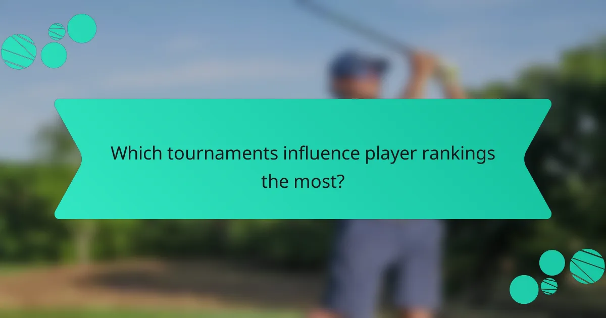 Which tournaments influence player rankings the most?